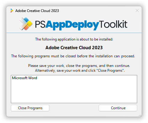 Installation Welcome With Close Defer and Countdown